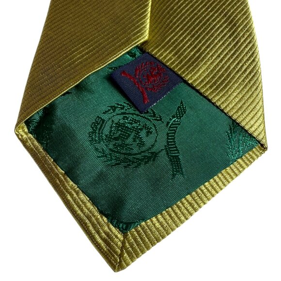 Tommy Hilfiger Vintage 100% Silk Tie β EUC β Gold Satin Finish, Crest Emblem - Picture 3 of 5